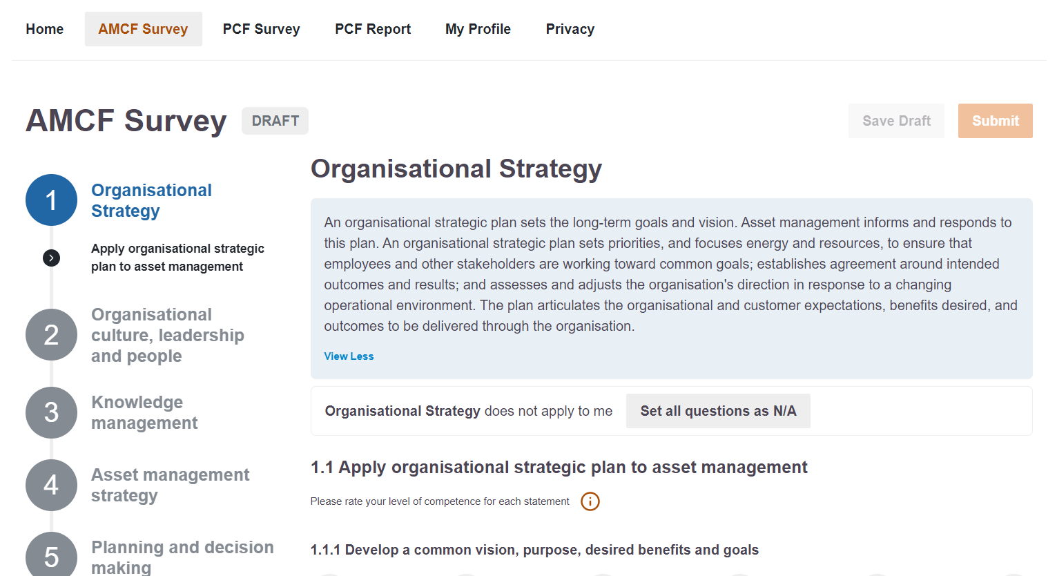 Sections with unanswered questions will be grey